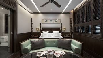 Premium bedding, down duvets, Select Comfort beds, free minibar