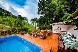 Outdoor pool -  Polaris ATV buggy included in rental! Magnificent Sea views & Beach 2 mins away (Marigot Bay)