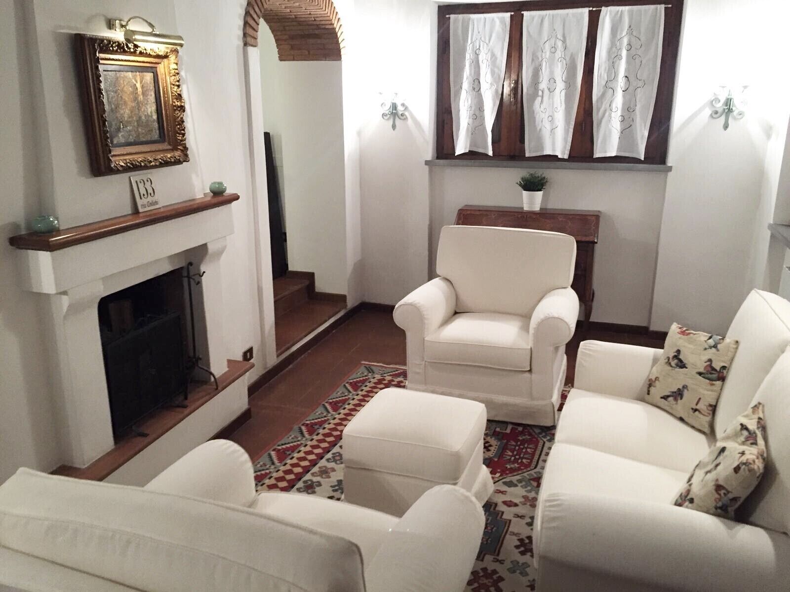 Fernseher, Kamin, DVD-Player, Stereoanlage