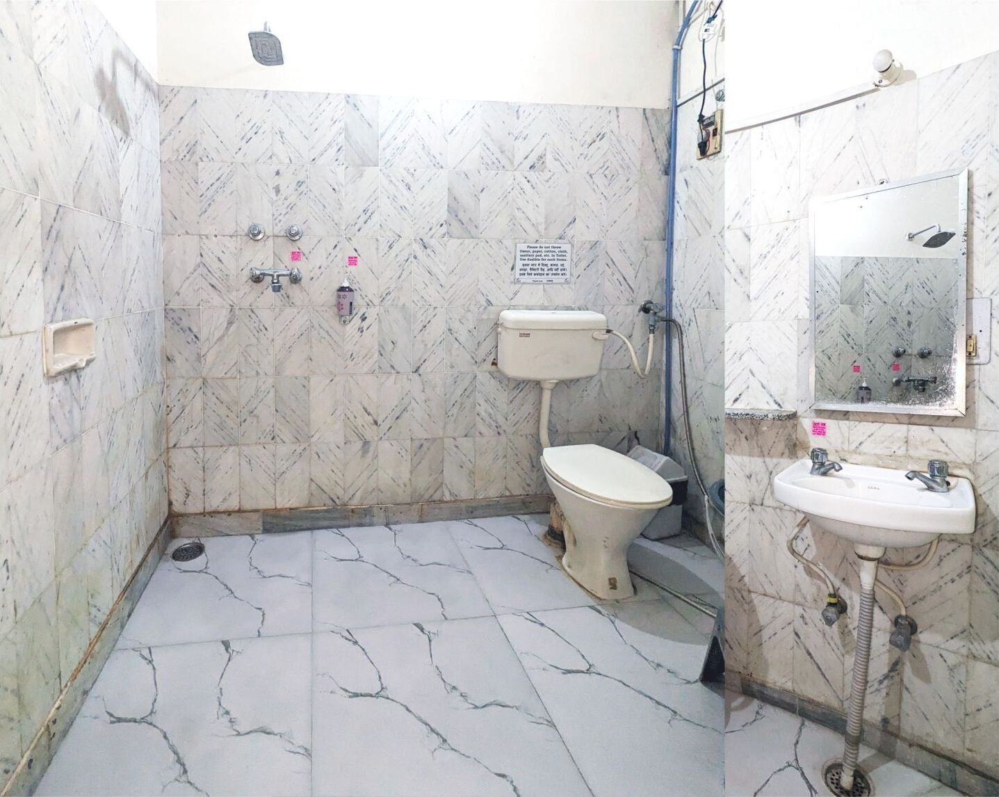 Shower, free toiletries, towels, soap