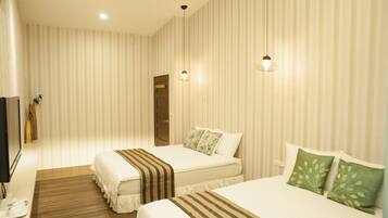 Deluxe-værelse til 4 personer - flere senge - badekar | Lydisolering, gratis Wi-Fi, sengetøj