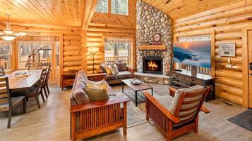 TV, fireplace, DVD player, offices