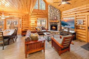 TV, fireplace, DVD player, offices