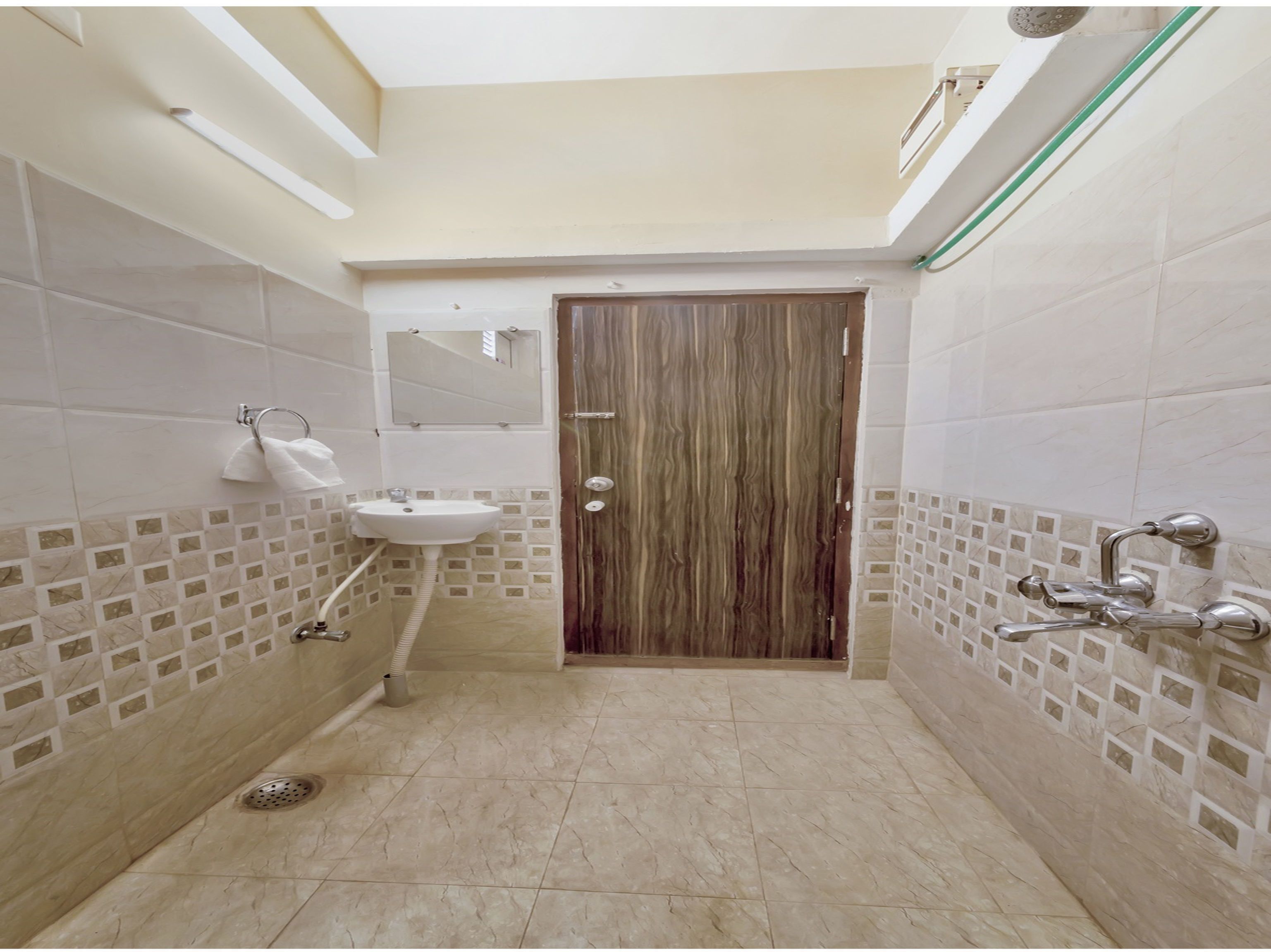 double or twin room | bathroom | shower, rainfall showerhead, free toiletries, towels
