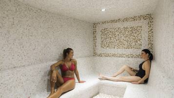 Sauna, hot tub, steam room, body treatments, body wraps, body scrubs