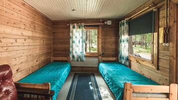 Cabana, 2 quartos, sauna seca | 2 quartos, ferros/tábuas de passar roupa, Wi-Fi de cortesia