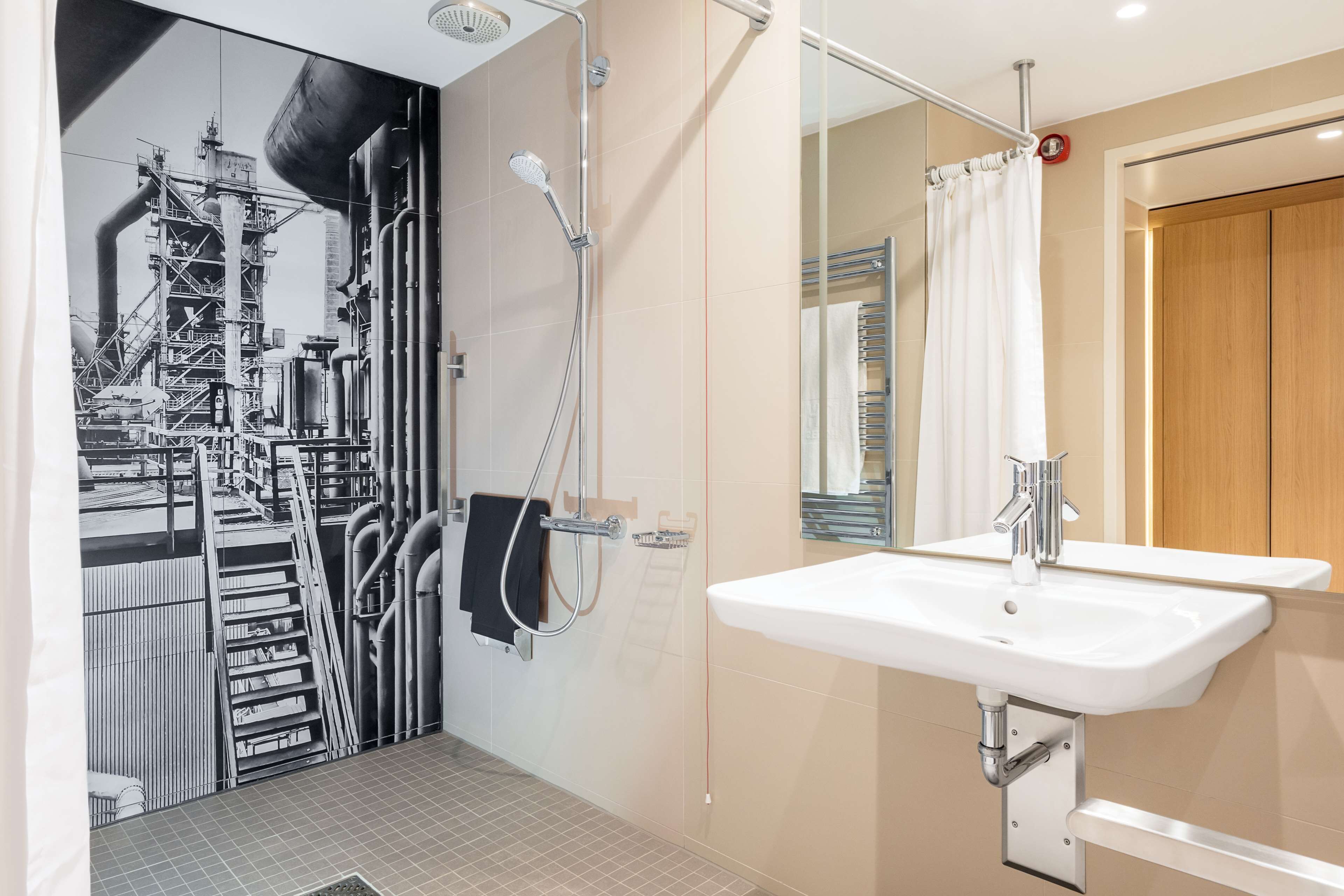 rainfall showerhead, eco-friendly toiletries, hair dryer, slippers