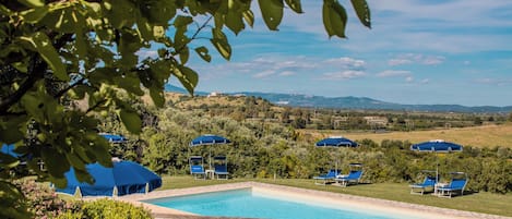 Outdoor pool, open 8:30 AM to 8 PM, sun loungers