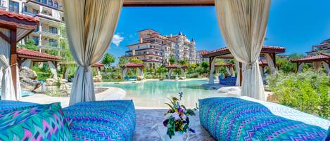 2 outdoor pools, pool umbrellas, sun loungers