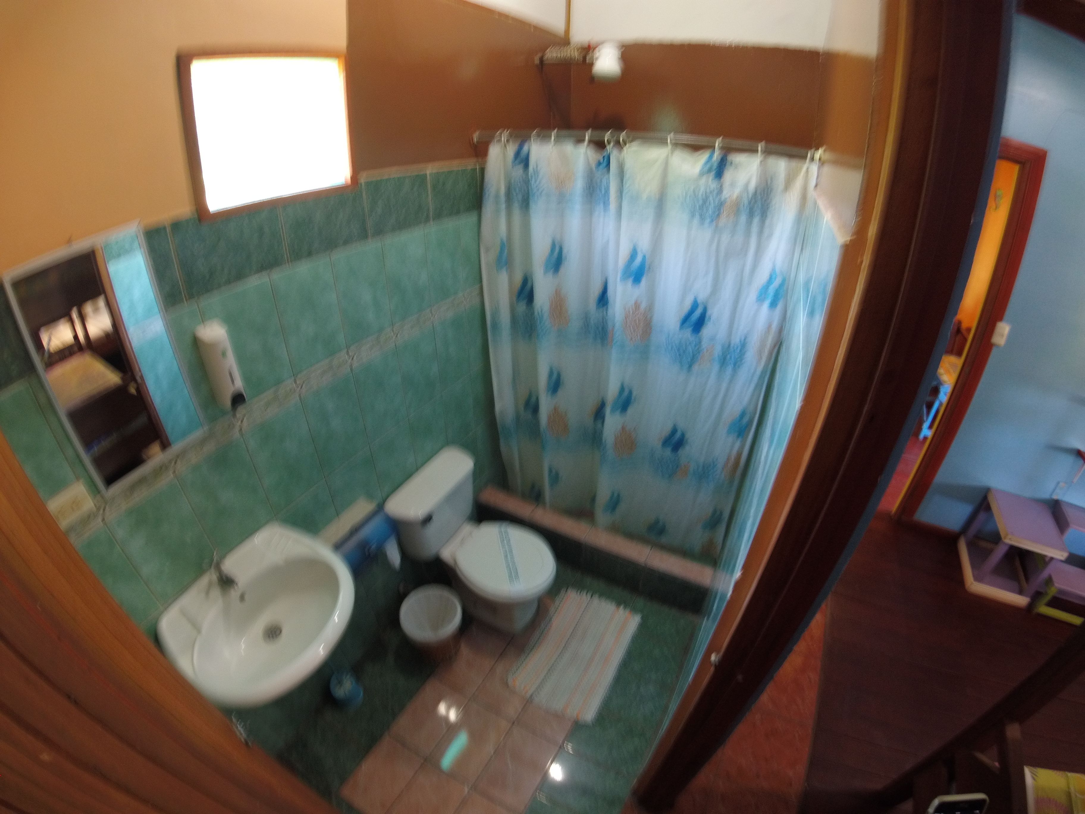 Shower, deep-soaking bathtub