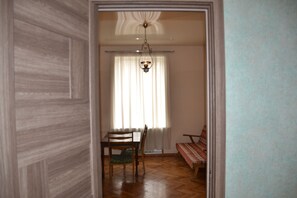Family Apartment, 2 Bedrooms, Kitchen, Mountain View | Living room - Dachi Inn (Kazbegi)