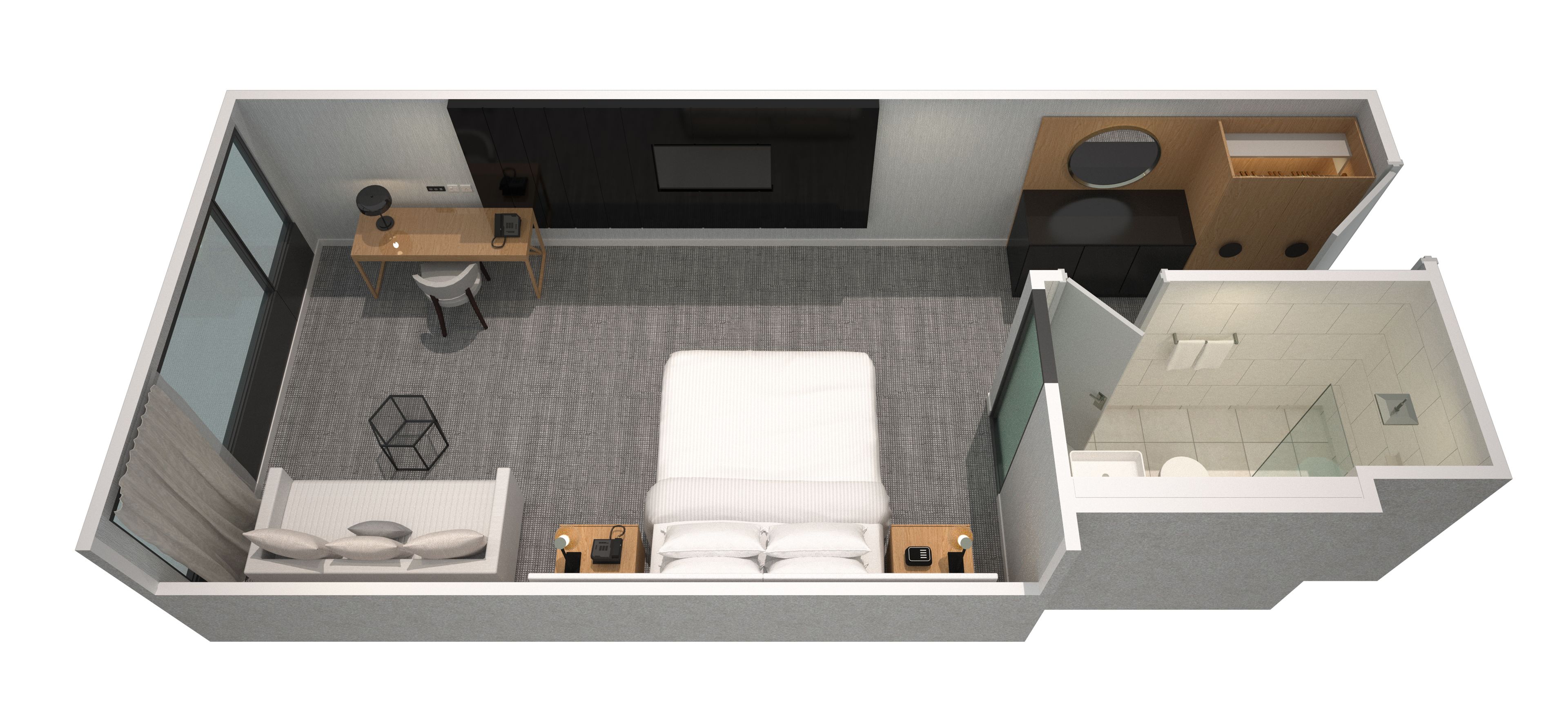 room, 1 king bed, non smoking | floor plan