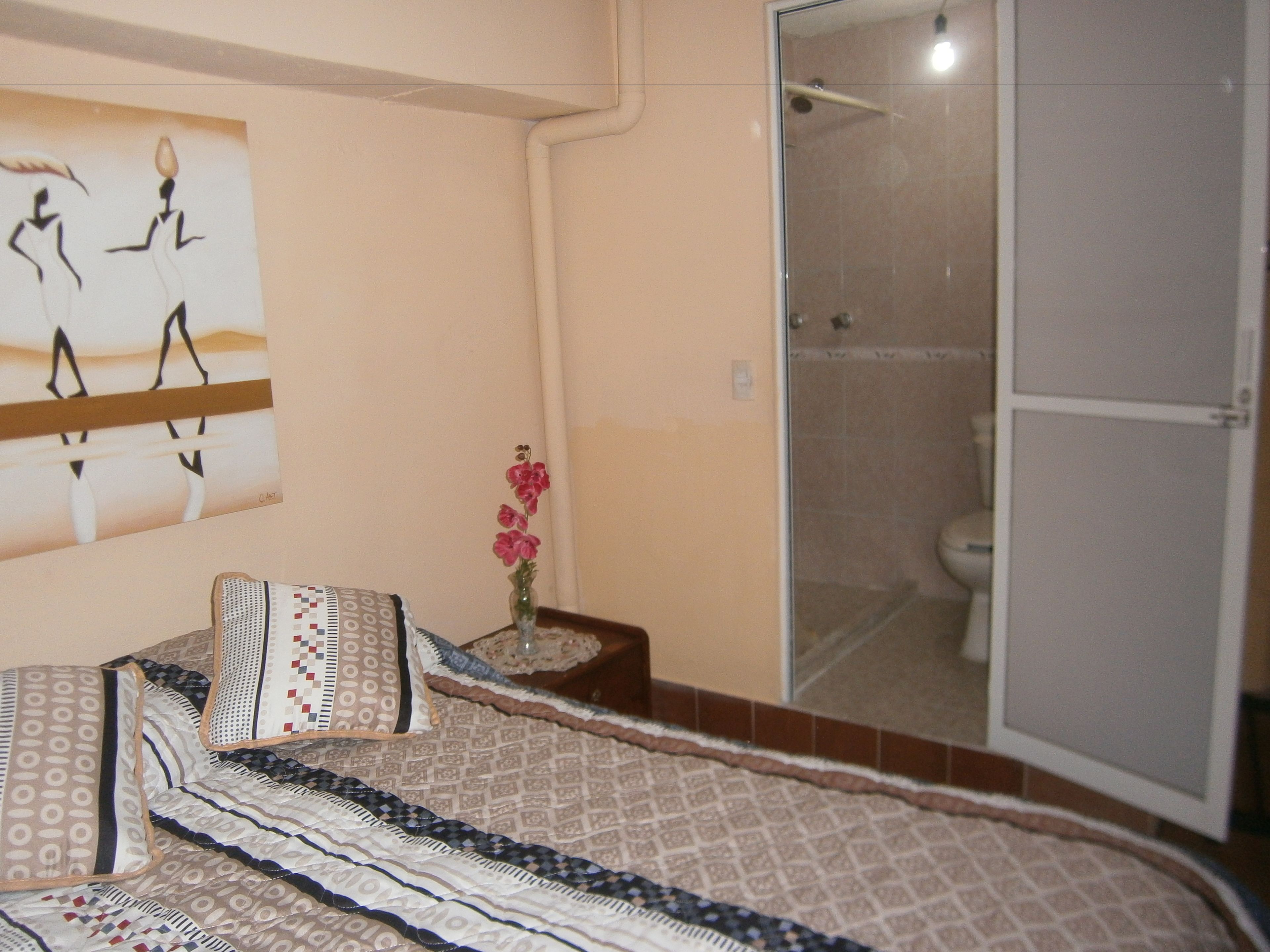 Habitación básica doble, 1 habitación, baño privado | Baño | Regadera, amenidades de baño gratuitas, toallas, jabón 