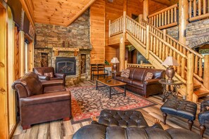 Smart TV, fireplace, video games, DVD player