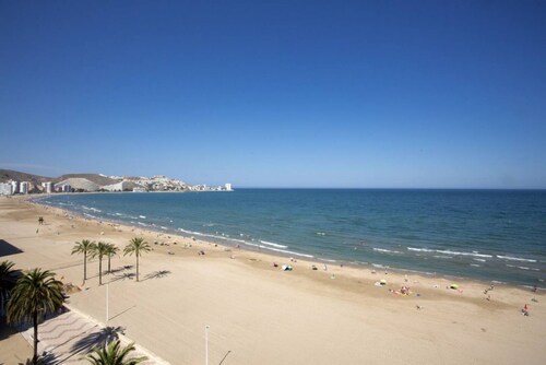 Voulez-vous que votre séjour soit le plus relaxant possible et que vous vous réveilliez en voyant la mer ? Cullera Beach est votre appartement, en première ligne de la plage de Cullera et au septième étage de l'immeuble, avec un immense balcon d'où