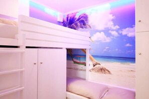 2 bedrooms, soundproofing, iron/ironing board, travel crib