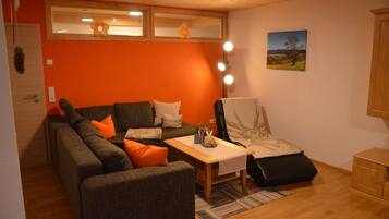 Televisión, reproductor de DVD, libros, biblioteca de música