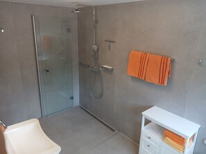 Een douche, een haardroger, handdoeken