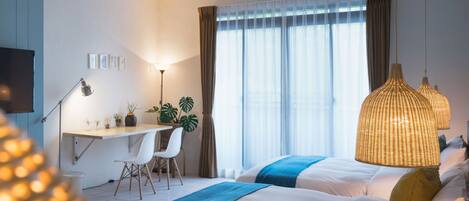 Familierom | Sengetøy av topp kvalitet, skrivebord, wi-fi (inkludert) og sengetøy