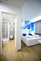 Shower, free toiletries, hair dryer, bidet