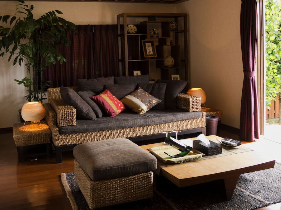 Deluxe-Villa | Wohnbereich | Flachbildfernseher, DVD-Player