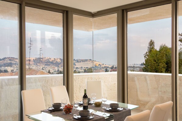 Luxury Two-Bedroom Apartment  With Terrace Over Old City View  | 1 bedroom, in-room safe, blackout curtains, iron/ironing board - The Haneviim Court - Isrentals (Jerusalem)