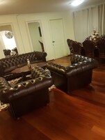 Flat-screen TV, DVD player