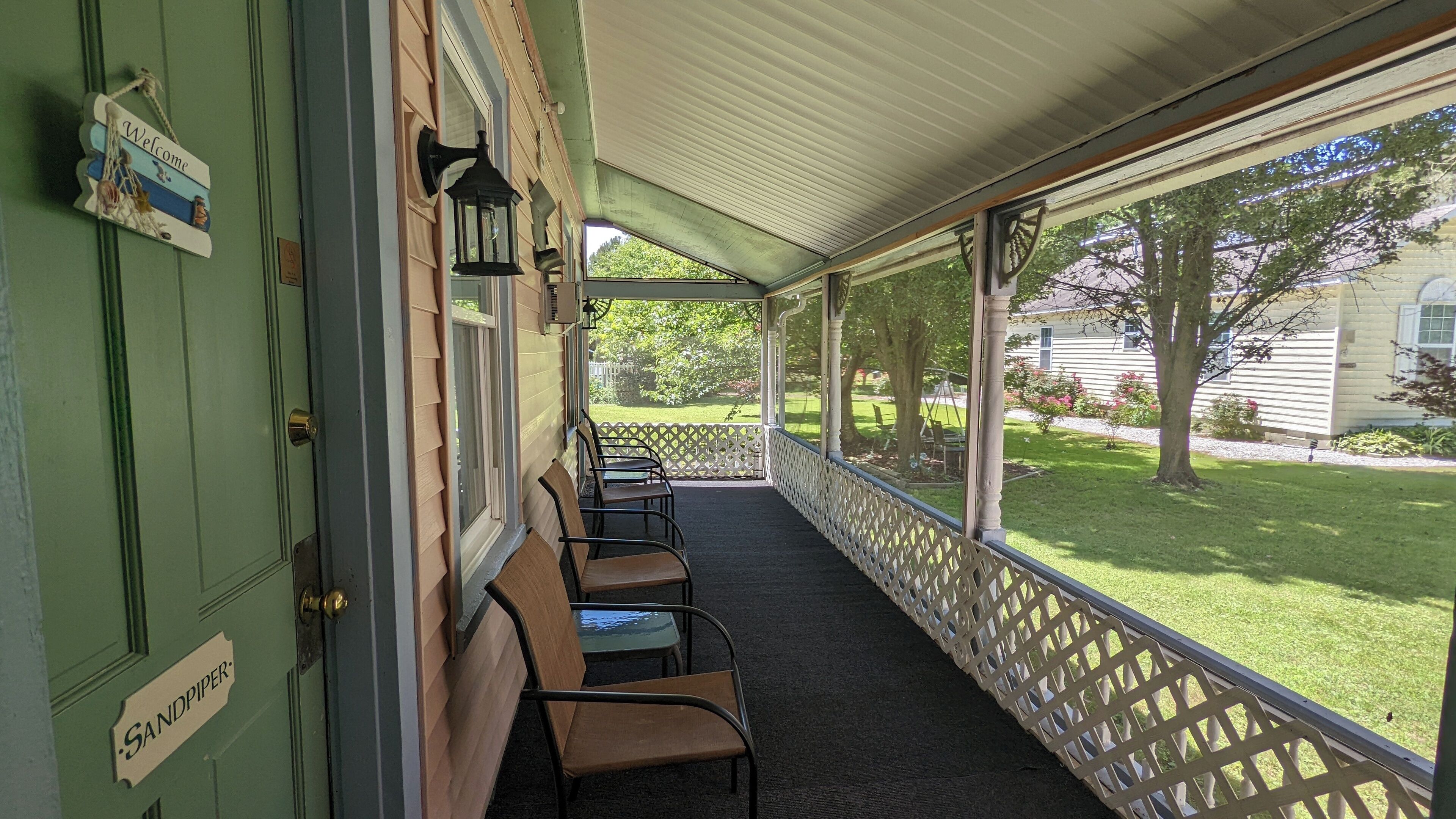 Chambre Deluxe, 1 grand lit, véranda, vue cour intérieure | Terrasse/Patio