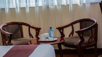 Minibar, desk, free wired Internet, bed sheets