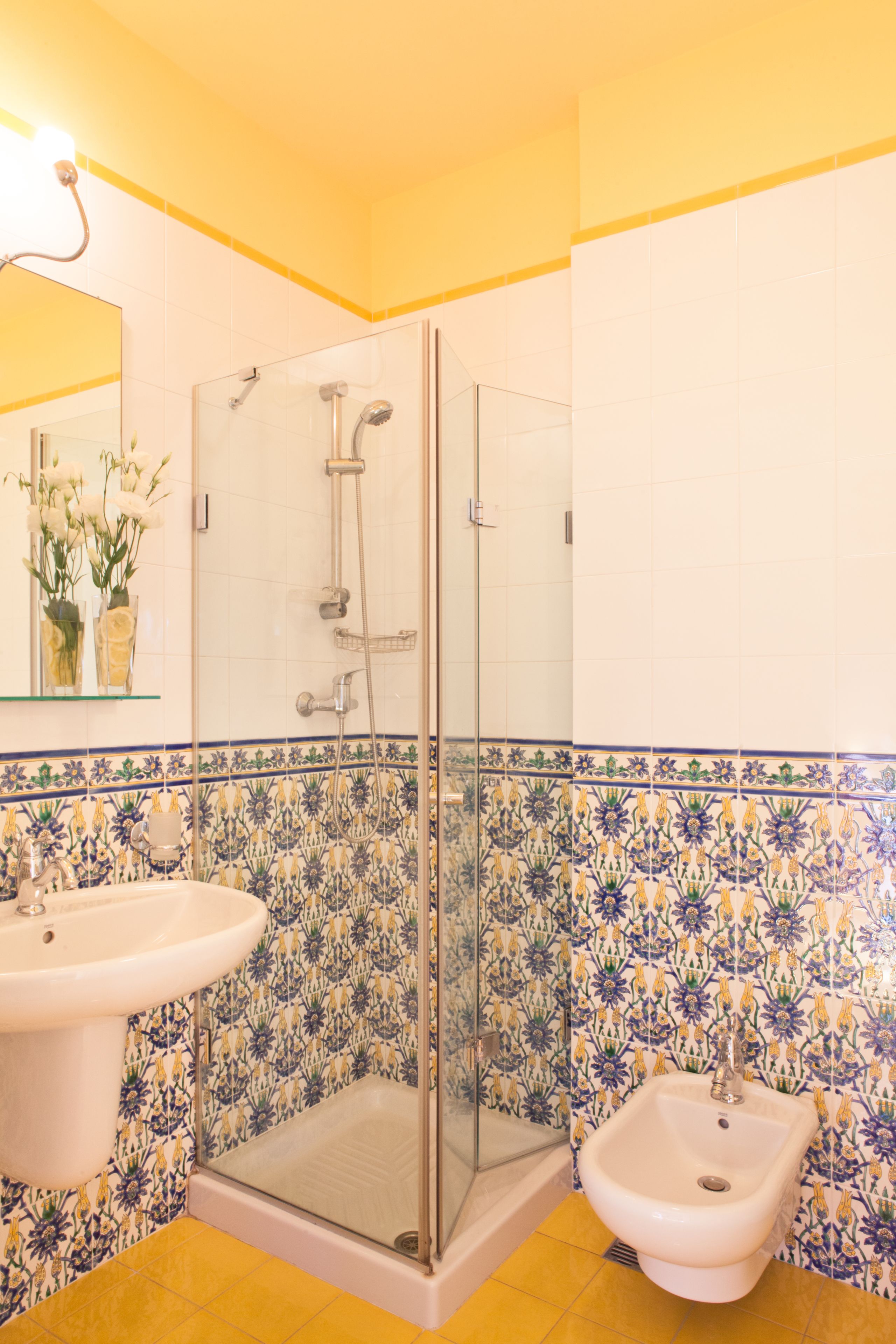 double room, balcony, mountain view | bathroom | shower, bidet, towels