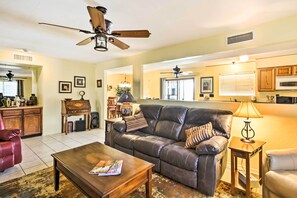 TV, fireplace, video games, DVD player