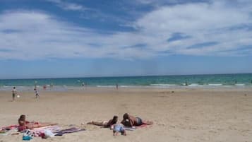 Sun-loungers, beach towels
