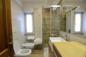 Ducha, secador de pelo, toallas