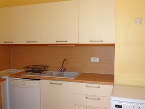 Microwave, oven, dishwasher, coffee/tea maker