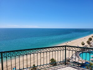 On the beach, sun-loungers, beach towels - As seen on HGTV! Sonoran Sea, Beach Front, Stunning Ocean Views,2B/2B, 8th Floor (Puerto Peñasco)
