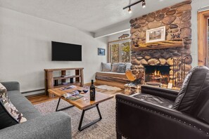 TV, fireplace, stereo - RMR: Cedars 1412 Condo in The Aspens/Wilson, WY (Wilson)