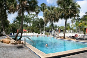 Outdoor pool, a heated pool