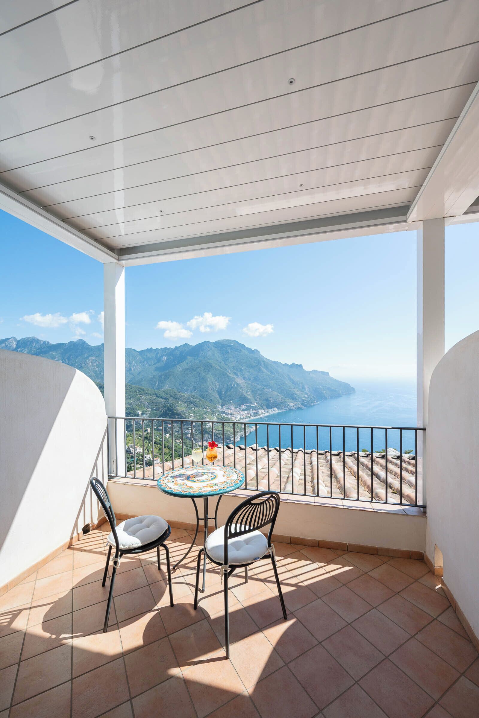 Deluxe-Doppelzimmer, Balkon, Meerblick | Terrasse/Patio