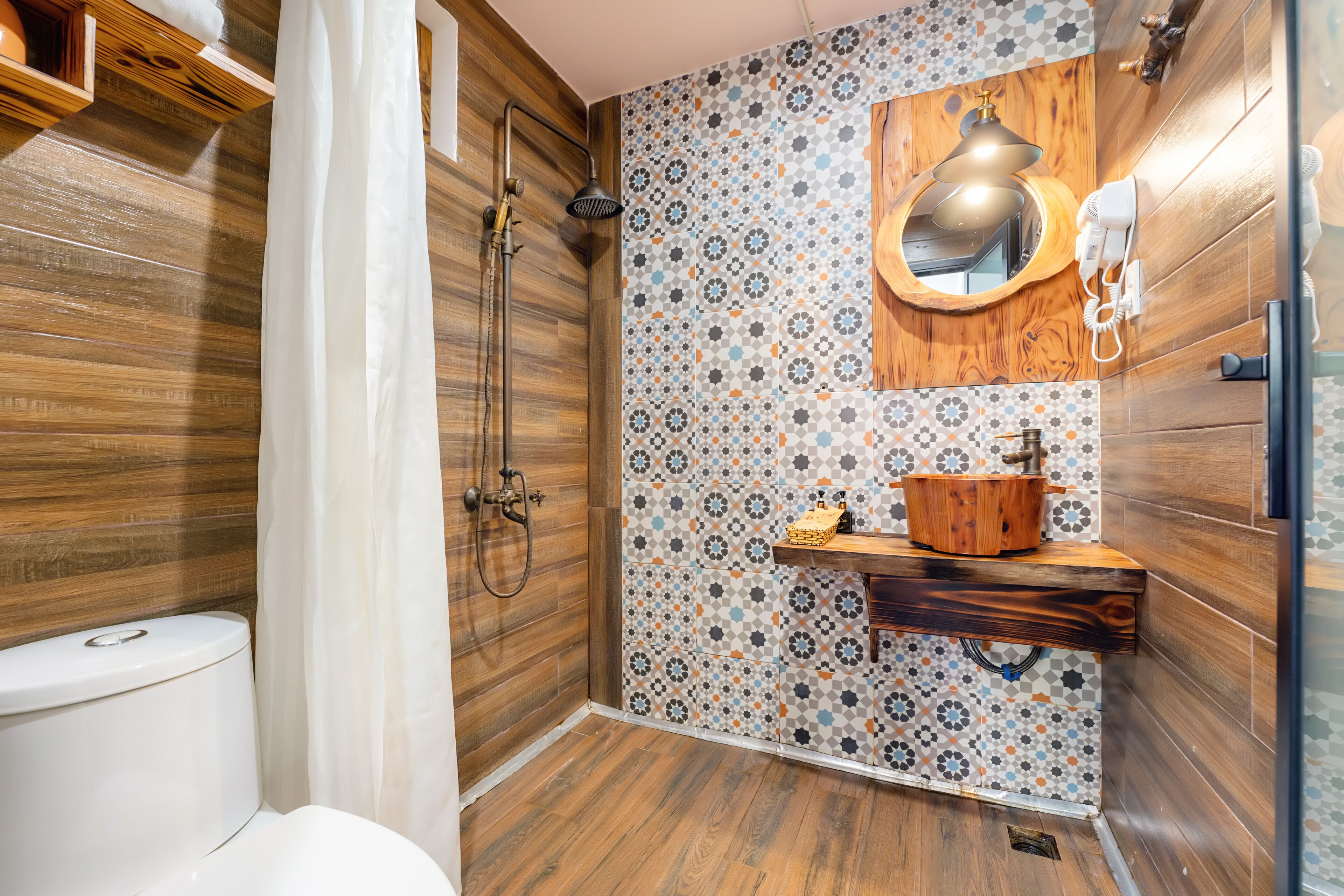 free toiletries, hair dryer, bathrobes, slippers