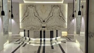 Turkish bath/hammam, body treatments, facials, manicures and pedicures