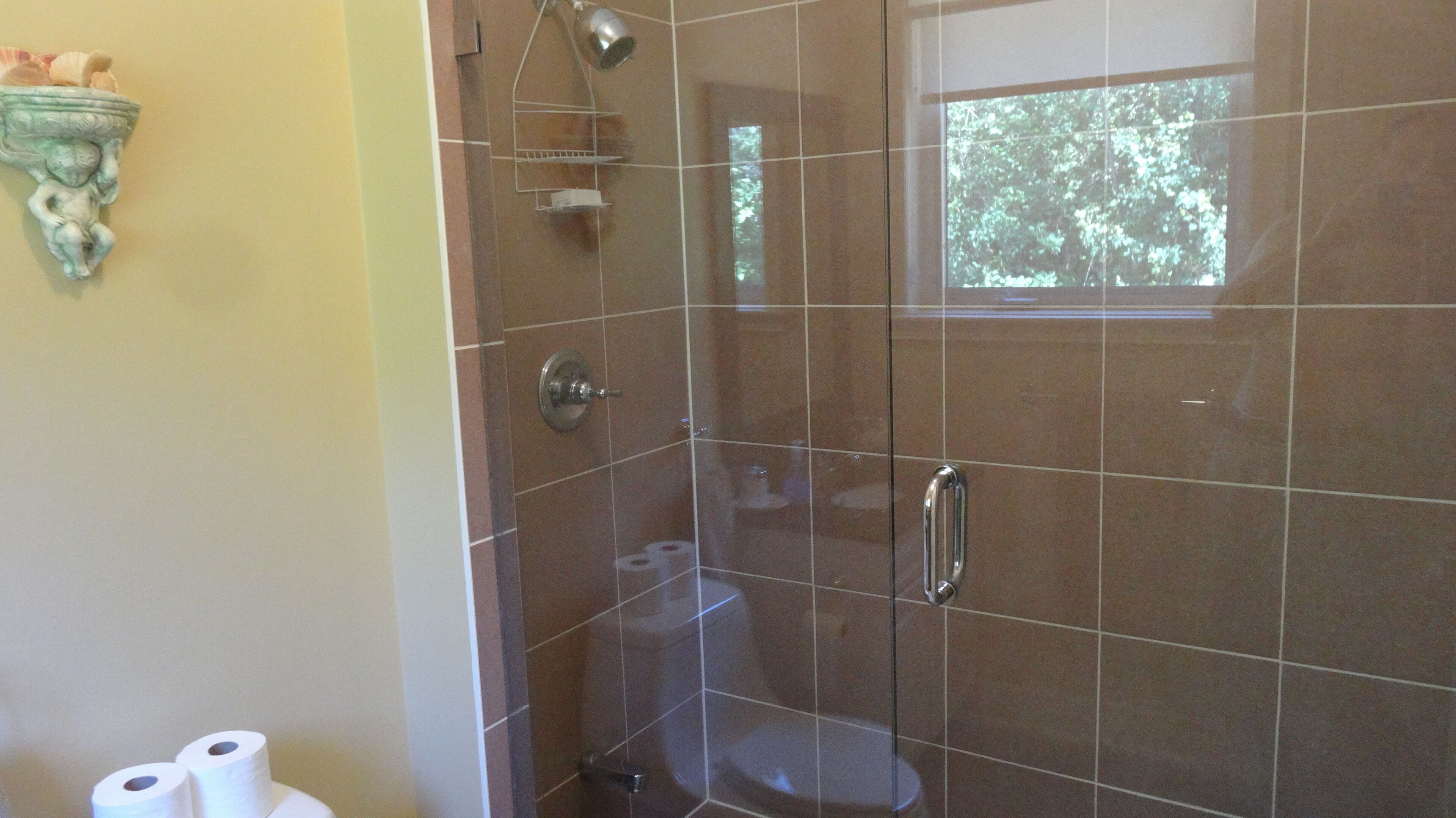 Shower of ensuite washroom of bedroom  main floor.
