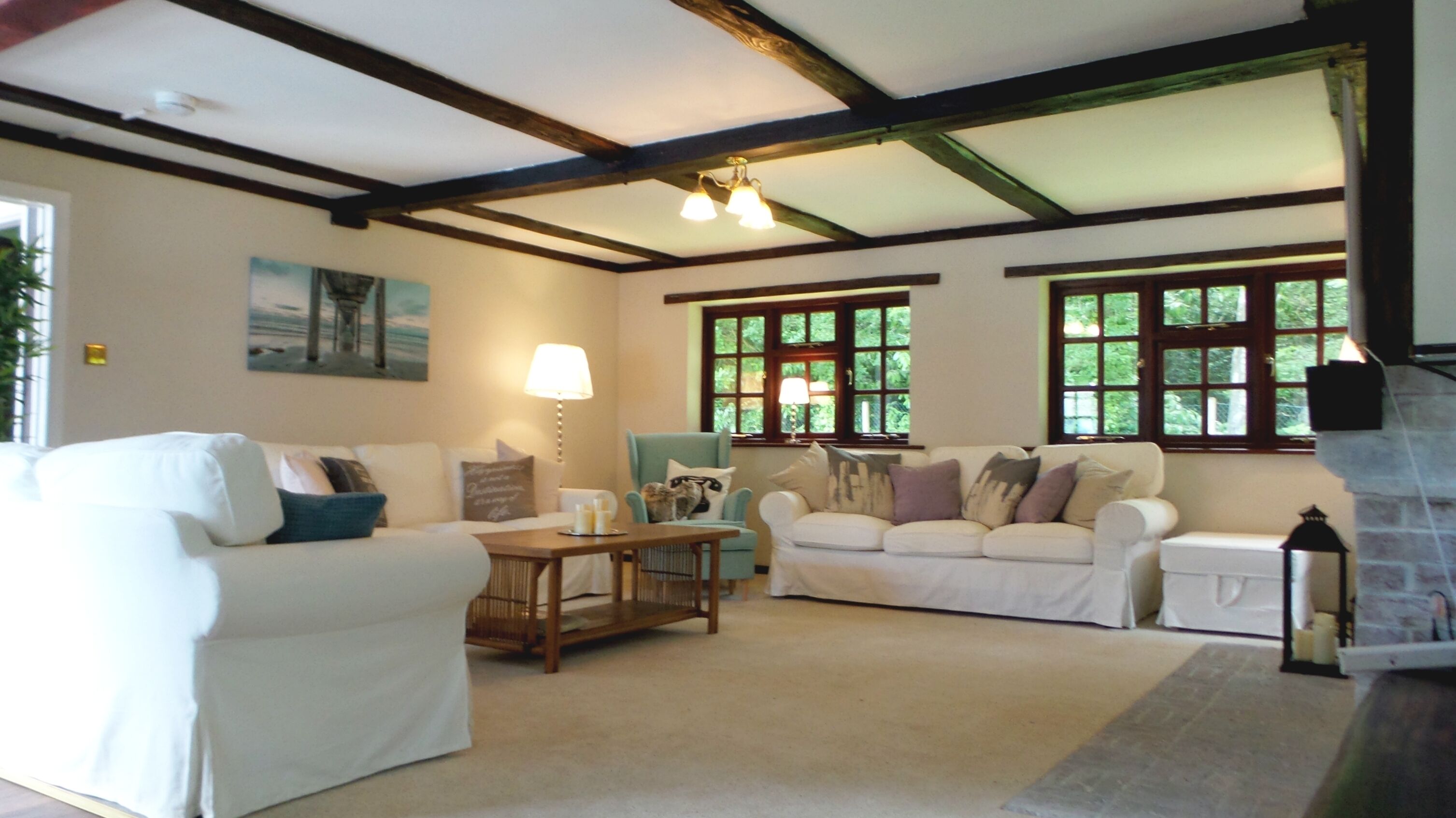 Smart TV, fireplace, video games, ping pong