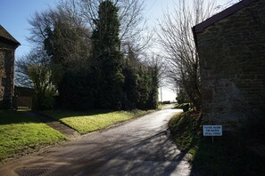 View from front door up the private lane