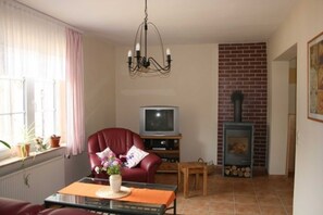 Télévision, cheminée