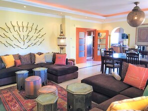 TV, fireplace, DVD player, books