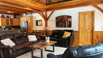 TV connectée, cheminée, jeux vidéo, lecteur de DVD