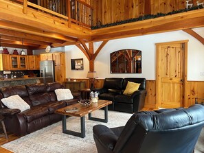 Smart TV, fireplace, video games, DVD player