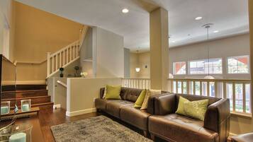 TV, fireplace, DVD player, printers