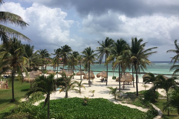 View of the beach and the Caribbean from the patio deck of VDM C 205