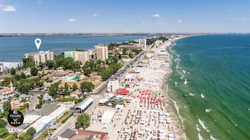 On the beach, white sand